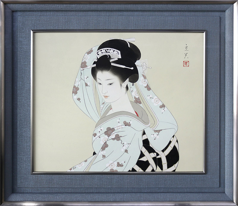 ハイビスカス  院展 清水達三先生  真作です  日本画 国内作家作品 さ行作家| 美術品の売買・千葉県柏市 桂林画廊